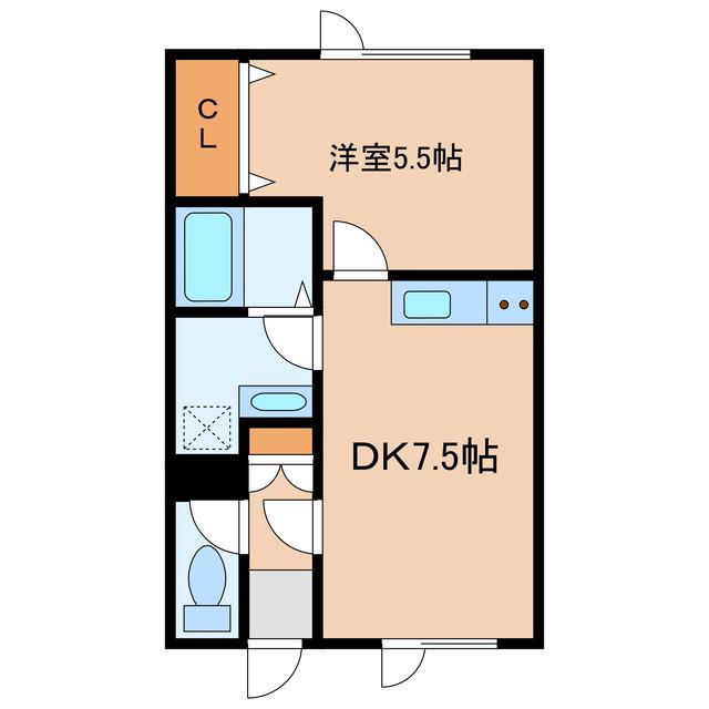 エクレールI(1DK/3階)の間取り写真
