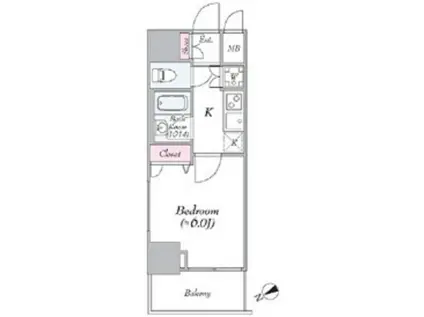 ブライズ品川南ル・リオン(1K/1階)の間取り写真