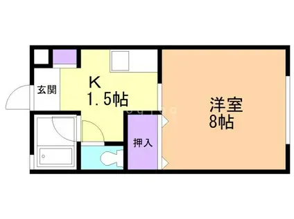 グラントピア・パルA(1K/1階)の間取り写真