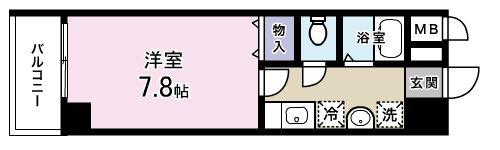 ジョイ北方(1K/4階)の間取り写真