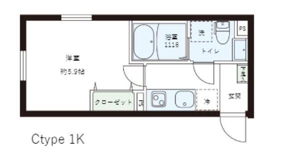 レピュア目黒本町レジデンス(1K/1階)の間取り写真