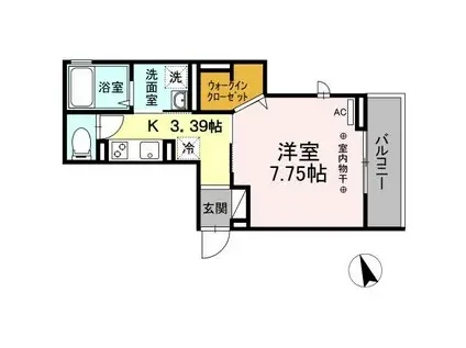 メゾンルミエール(1K/2階)の間取り写真