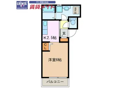 リノクラッセ鳥羽アネックス(1K/2階)の間取り写真