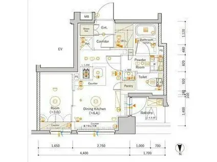 SYFORME NAKANO(1DK/2階)の間取り写真