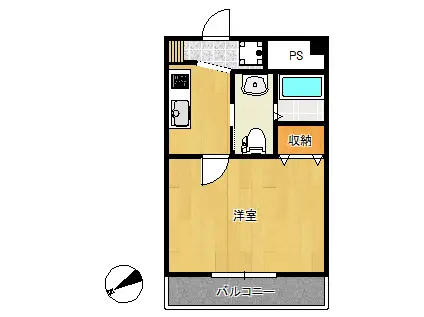 セボンシュー(1K/2階)の間取り写真