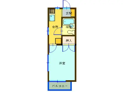 ストークハイツ竹内(1K/1階)の間取り写真
