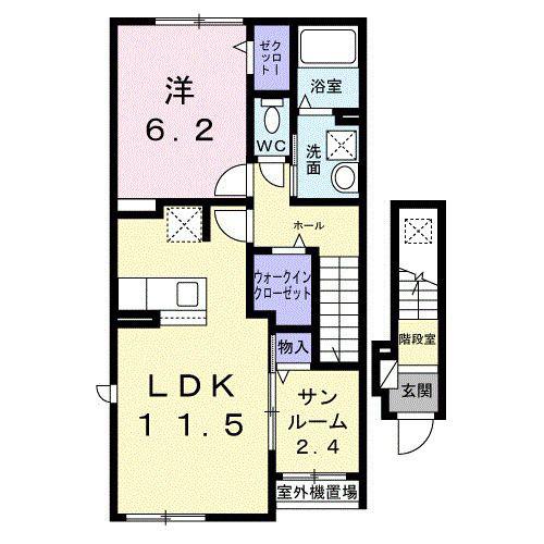 ドミールトキワ(1LDK/2階)の間取り写真