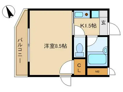 ロイヤルパーク東向島(1K/6階)の間取り写真