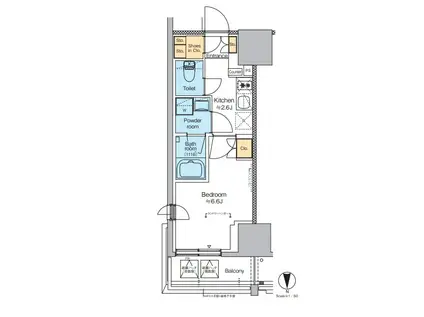プラウドフラット四谷三丁目(1K/9階)の間取り写真