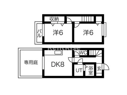 メゾネット森本(2DK/1階)の間取り写真