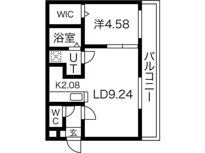 PLACIDE(1LDK/4階)の間取り写真