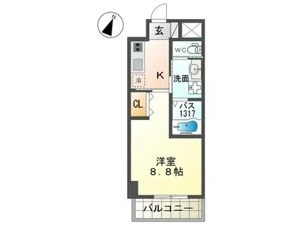 YFセントラルヒルズ(1K/3階)の間取り写真