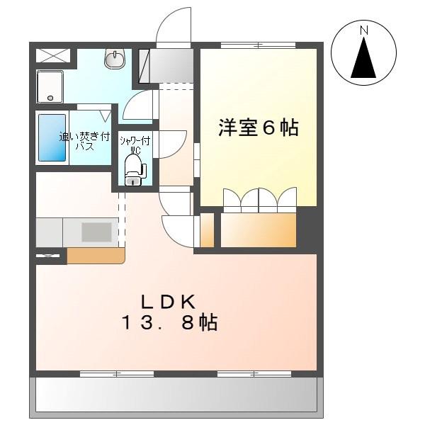 LR.サウスWAVE(1LDK/1階)の間取り写真