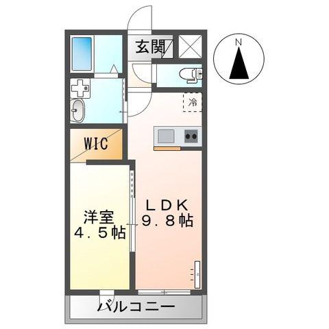 PLUMA BRANCA(1LDK/2階)の間取り写真