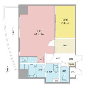BMG RESIDENCE(1LDK/4階)の間取り写真