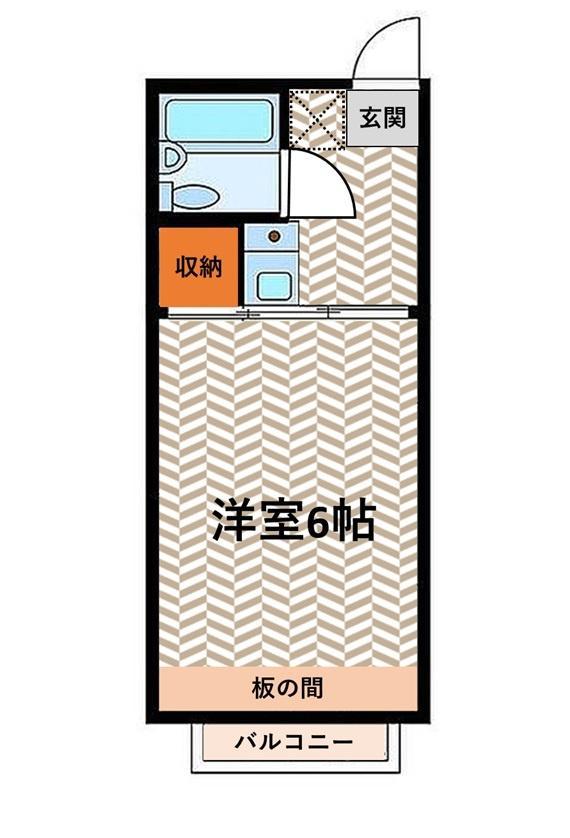 そよ風と春のアールグレイ(1K/2階)の間取り写真