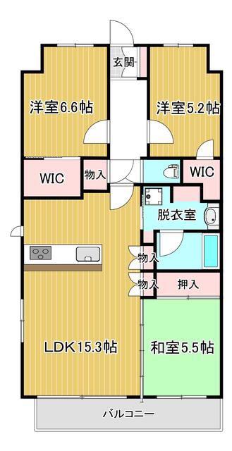 リビオ北千住(3LDK/5階)の間取り写真