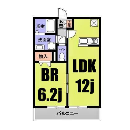 プレシャスI(1LDK/2階)の間取り写真