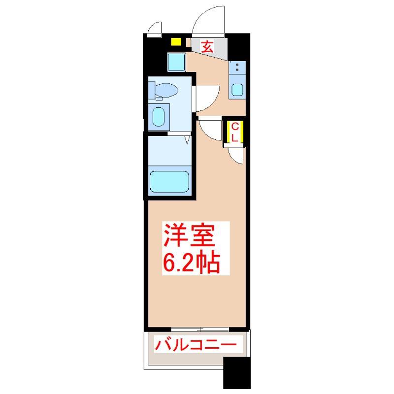 S-RESIDENCE照国ASCENT(1K/10階)の間取り写真
