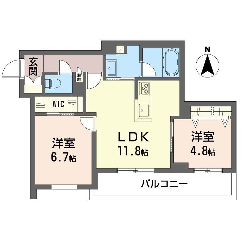 UP DRAFT(2LDK/3階)の間取り写真