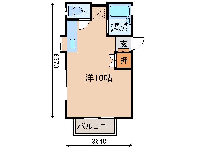 フォレストハウス(ワンルーム/2階)の間取り写真