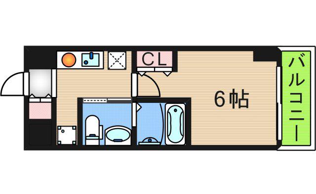 グランパシフィック花園北(1K/3階)の間取り写真