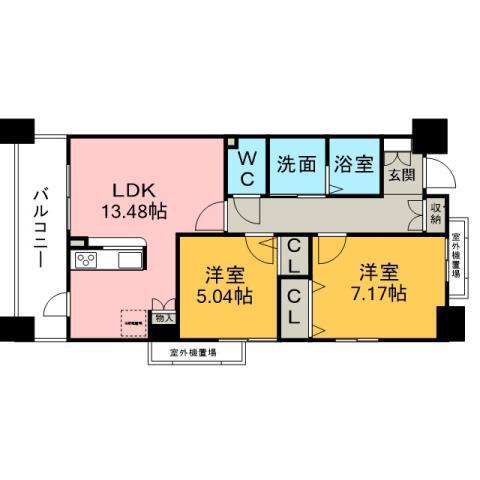 パークホームズ刈谷サザンゲートウエスト(2LDK/6階)の間取り写真