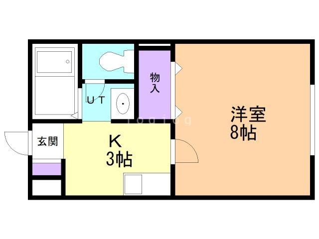 ルグランみや(1K/1階)の間取り写真