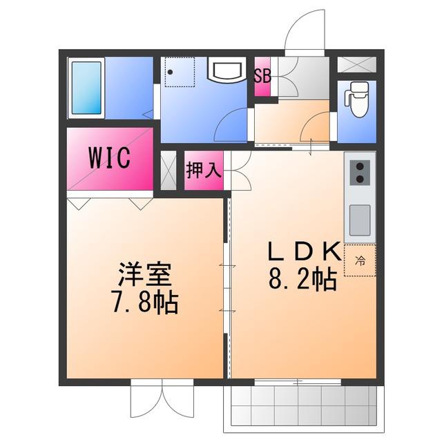 森のハイツ(1LDK/1階)の間取り写真