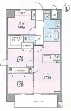 SANITAS WARABI(3LDK/3階)の間取り写真