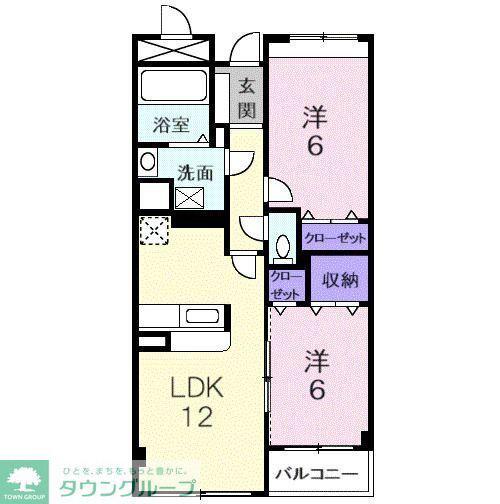 シャンクレール清瀬(2LDK/1階)の間取り写真
