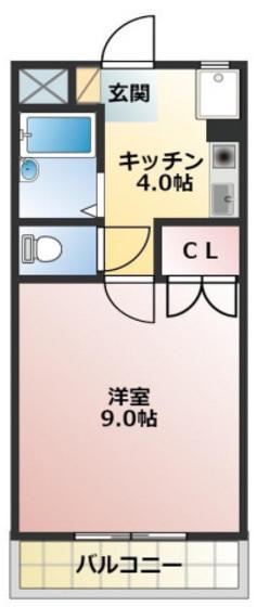 桂マンションII(1K/1階)の間取り写真
