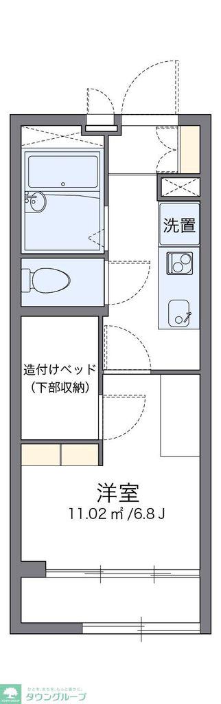 レオパレス中央II(1K/1階)の間取り写真