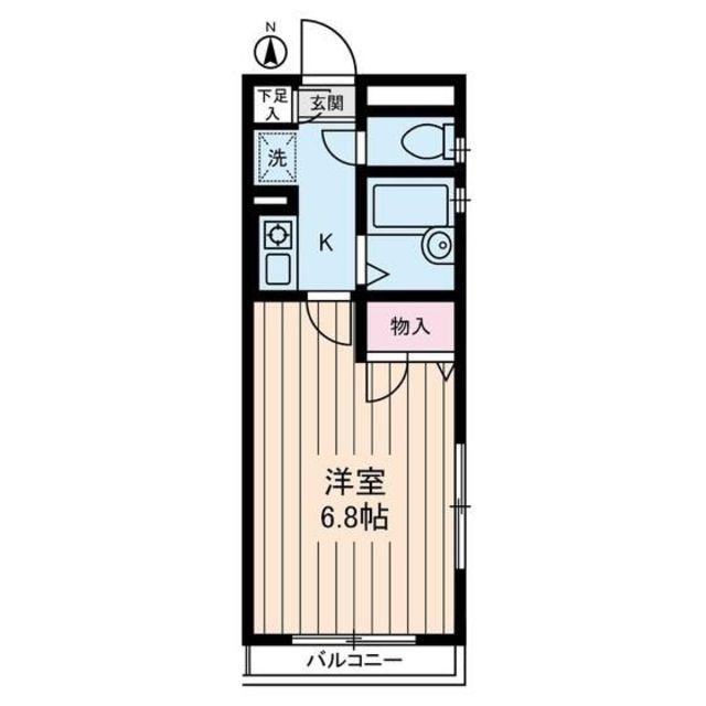 西武新宿線 都立家政駅 徒歩6分 3階建 築33年(1K/3階)の間取り写真