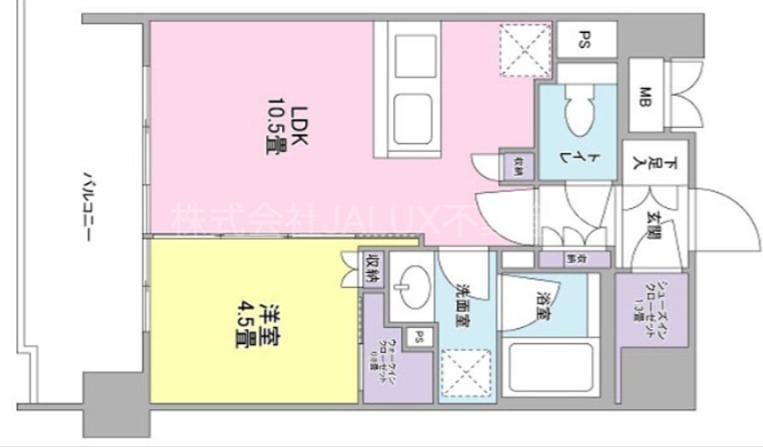 クローバー神田紺屋町(1LDK/13階)の間取り写真
