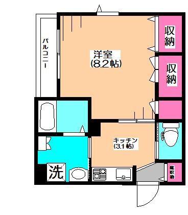TERRACE GARDEN(1K/2階)の間取り写真