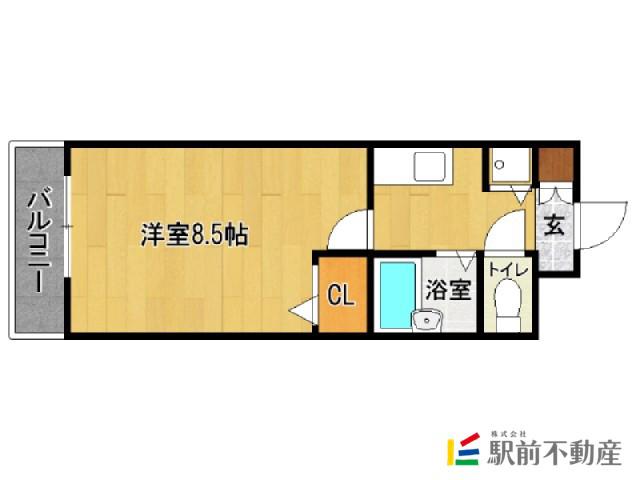 パークコート太宰府(1K/4階)の間取り写真