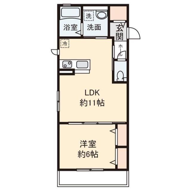 アルページュ(1LDK/2階)の間取り写真