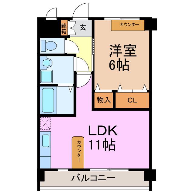 COURAGE LAFUENTE(1LDK/1階)の間取り写真
