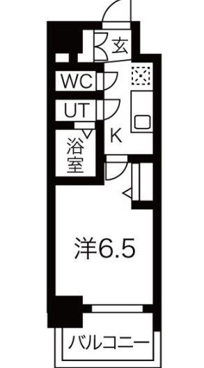 メイクス矢場町II(1K/7階)の間取り写真