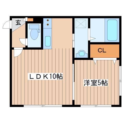 /ラカーサフェリーチェ発寒(1LDK/1階)の間取り写真