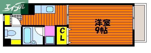 アミスター大供(1K/7階)の間取り写真