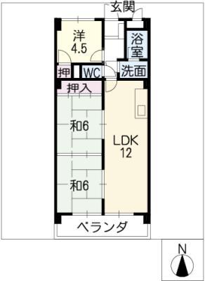 デュエム野並(3LDK/2階)の間取り写真