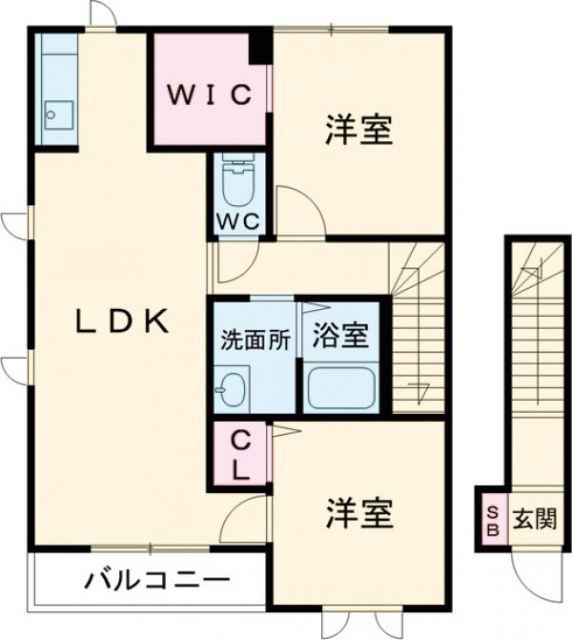 シャーメゾン本郷B棟(2LDK/1階)の間取り写真