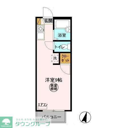 パルサイエンス(ワンルーム/2階)の間取り写真