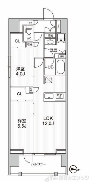 シーズンフラッツ押上フィオーレ(2LDK/2階)の間取り写真