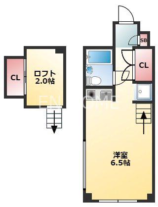 トラスティコート(1SK/4階)の間取り写真