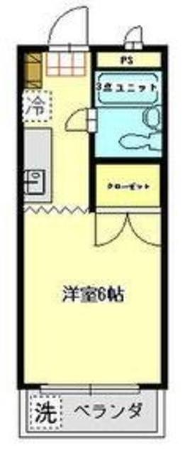 JR武蔵野線 東所沢駅 徒歩11分 3階建 築36年(1K/3階)の間取り写真