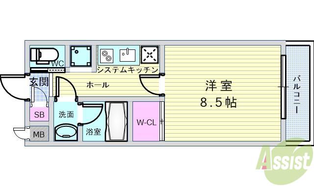 ガレリア大阪空港II(1K/1階)の間取り写真