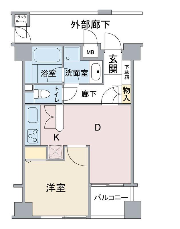 ウィステリアコート代官山(1LDK/2階)の間取り写真